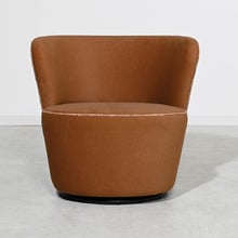 Brown Veni Upholstered Swivel Wingback Chair
